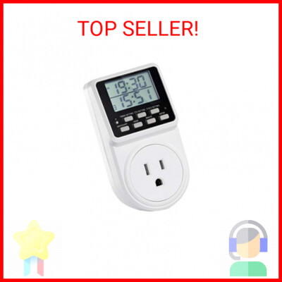 Techbee Digital Infinite Repeat Cycle Intermittent Timer Plug for Electrical Out