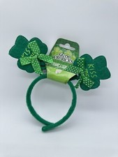 St Patrick s Day Kiss Me Shamrock Green Headband Paddy Felt Ribbon New One Size