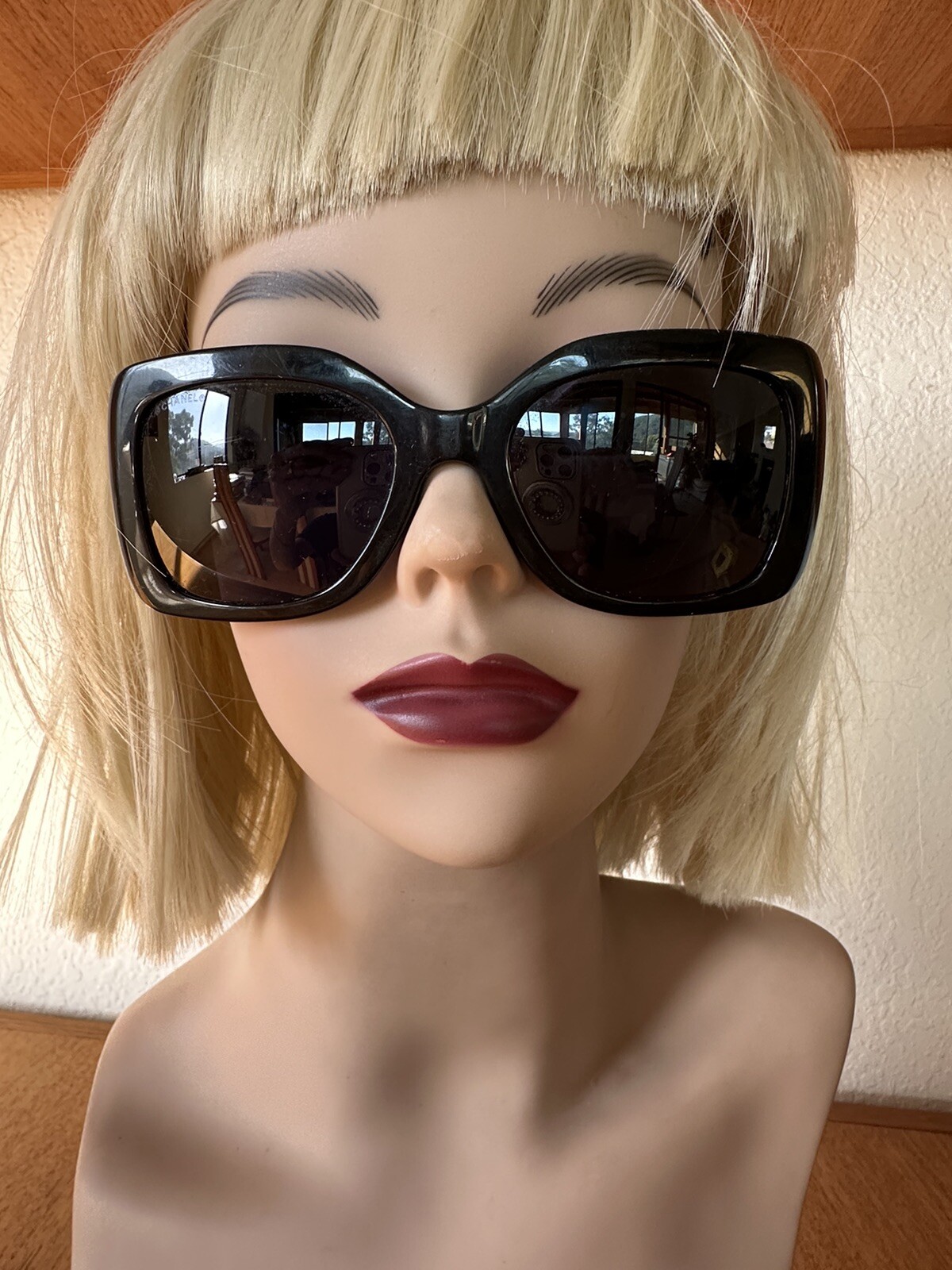 CHANEL CC Logo Sunglasses 5019 Italy Black Quilted Pattern Frames eBay