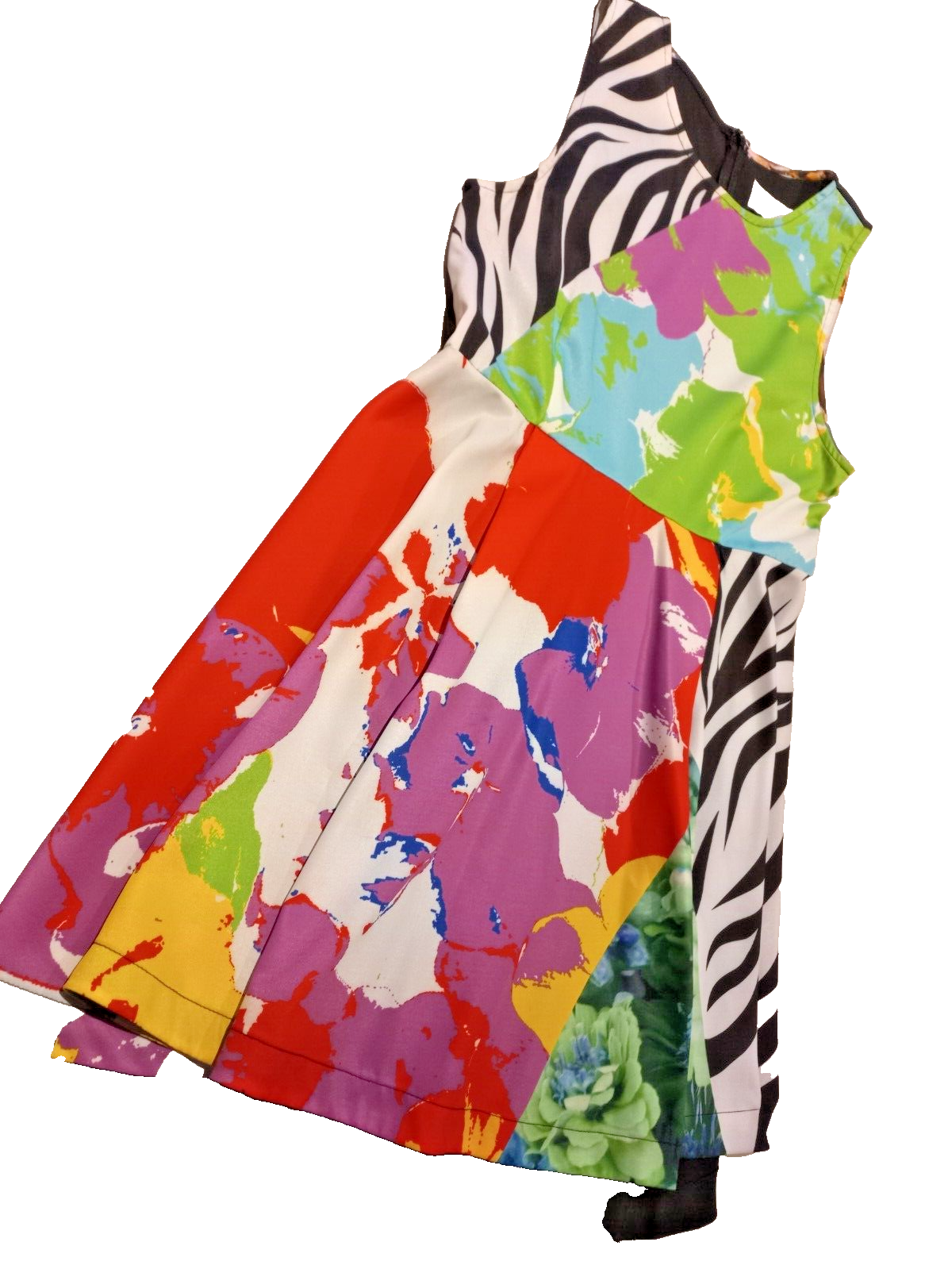 SHAKUHACHI POLYESTER/ SPANDEX PRINTED DRESS SIZE 10 DESIGN IN MELBOURNE