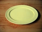 HAZEL ATLAS MODERNTONE YELLOW 12" OVAL PLATTER - USA