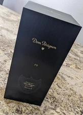 Rare Wine Dom Perignon P2 2002 Vintage Display Box w/ Metal Frontplate & Booklet
