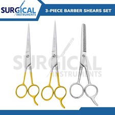 3 Pcs Hair Cutting Scissors Precision Barber Shears Set 6.50" to 7.50" German Gr