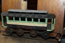 Vintage 10" Cast Iron Train Trolley Car Antique Reproduction 14