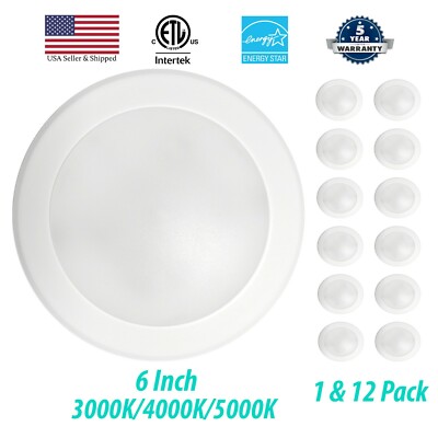 3BRIX 1-12 6  15W Flush Mount Disk Downlight 1100lms Damp-Rated ETL Energy Star