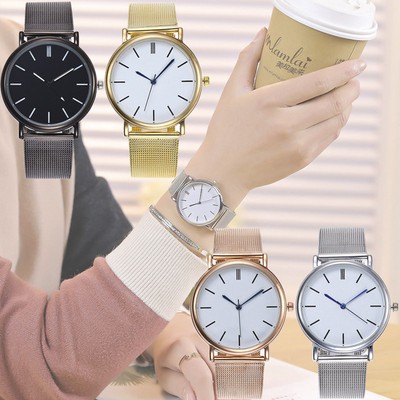 casual quartz stainless steel band marble strap watch analog wrist watch