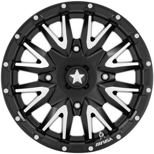 15x7 +10 MSA Offroad M49 Creed 4x137 Matte Black Machined Wheels (Set of 4) - Picture 3 of 3