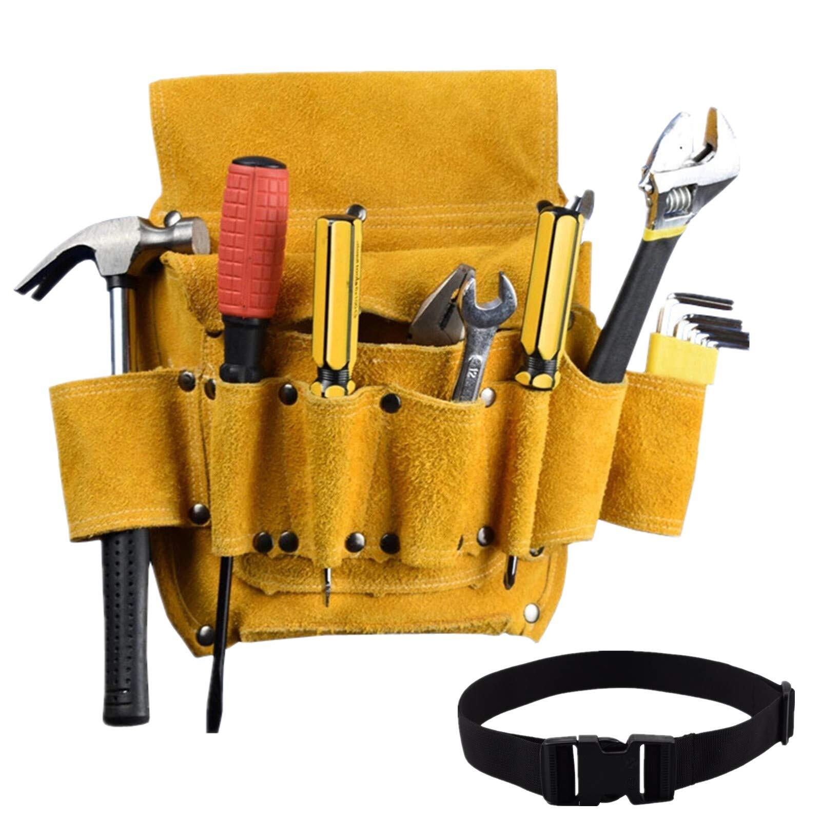 Suede Leather Tool Belt Pouch/Bag/Work Apron for Carpenters and Builders Tool...