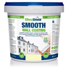 Exterior Wall Coating 15 Year - One Coat - SMOOTH Masonry Paint 12 Colours