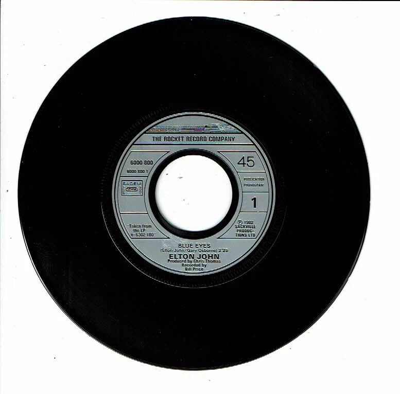 Elton JOHN Vinyle 45 tours 7" BLUE EYES - HEY PAPA LEGBA - THE ROCKET 6000800 - Photo 2/3