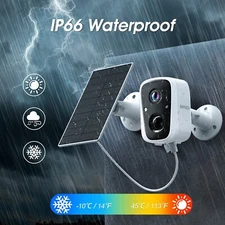 SANSCO 2K 4MP Solar Security Camera Outdoor Home Surveillance PIR 2-Way Talk