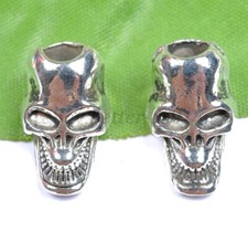 10 piezas dijes espaciadores de calavera de plata tibetana cuentas fabricación de joyas 18X11MM A1348