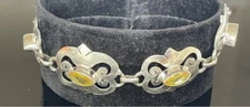 HANDMADE 925 STERLING SILVER AND YELLOW CZ BRACELET
