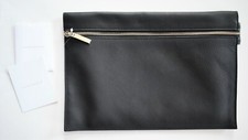 New Victoria Beckham Calf & Buffalo Leather Large Zip Pouch Clutch Folio Case