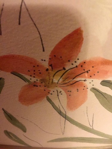 N Cressman Matted Watercolor Flower Signed 1977 Vintage - Picture 4 of 8