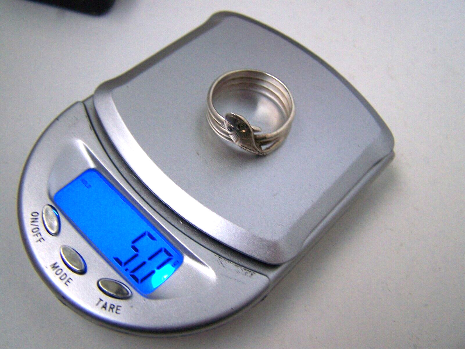 VINTAGE SOLID STERLING SILVER COILED SNAKE SERPEN… - image 9