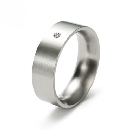 Anillo Monomania 7 mm acero con diamante 0,02 ct talla 10 Ø15,9 mm nuevo 20172 - Imagen 1 de 4