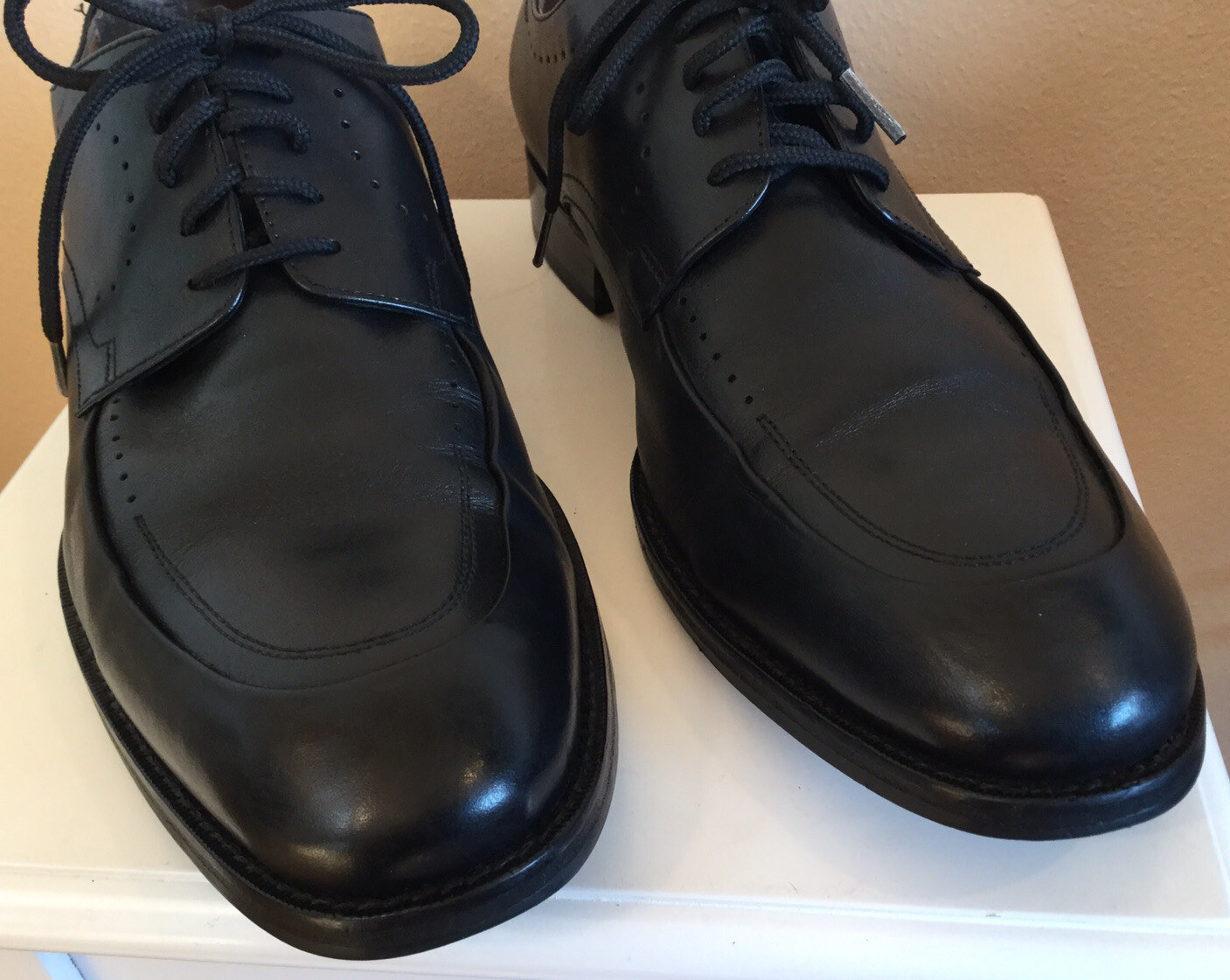 Men’s Johnston & Murphy Dress Shoes Black Leather Siz… Gem