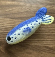 Wool Needle Felt Kids Toy Handmade Fish Dryer Ball Aprox 6” Christmas Ornament