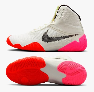NEW Nike Tawa SE Men Wrestling Shoes, White/Crimson/Orange  display picture 3