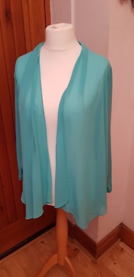 SUSAN GRAVER CARDIGAN GRÜN CHIFFON LEICHT UNGETRAGEN NEU GRÖSSE SMALL 10-12