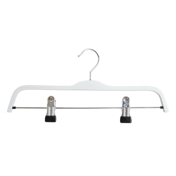 25X SchichtholzbüGel Mit Klammersteg Weiß 37 Cm KleiderbüGel HosenbüGel BüGel-image