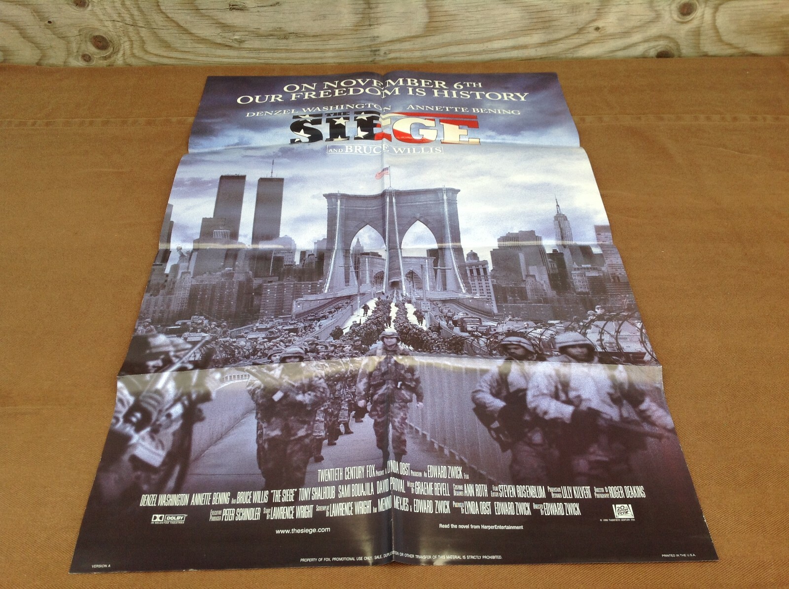 1998 The Siege Original Movie House Full Sheet Poster | eBay