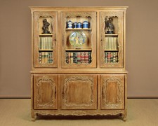 Large French Antique Style Limed Oak Bookcase
