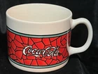 Gibson Coca Cola Mug Cup Soup Coffee Red Stain Glass Vintage 1997