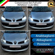 CONVERSIONE FARI COMPLETA FULL LED PER RENAULT CLIO MK3 III 6000K BIANCO CANBUS