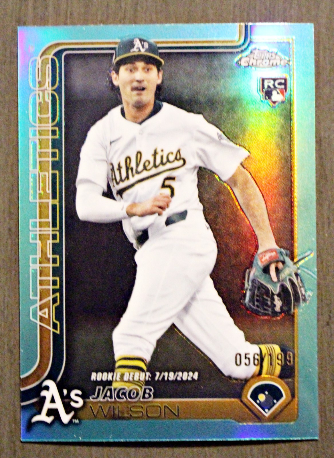2025 TOPPS CHROME UPDATE JACOB WILSON AQUA REFRACTOR SP DEBUT RC #USC150 #D/199