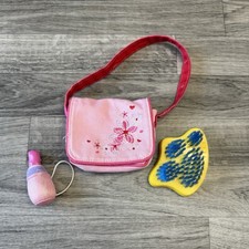 Build A Bear Pink Purse Handbag Bag Lipstick Brush Teddy Accessory Lot BABW