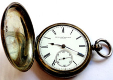 Victorian Mans Silver Fusee Pocket Watch.Missing Glass. Back Cover Repair Spares