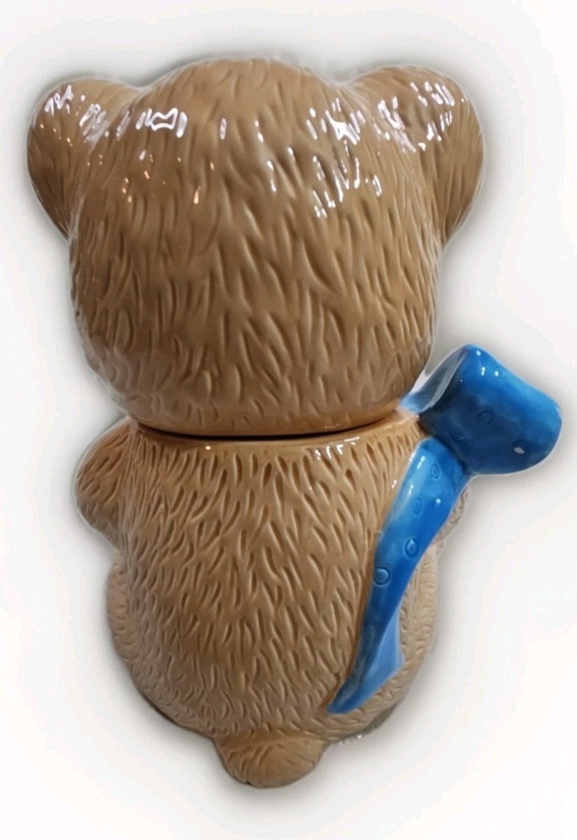 Theodore Style Ceramic Honey Brown Teddy Bear Cookie Jar Canister