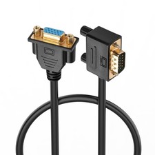 0.5M 90 Degree Right Bend VGA Cable, 15 Pin, HD 1080P, Male to Female Extension