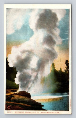 #ad Yellowstone National Park Riverside Geyser Series #16065 Vintage Postcard $0.99