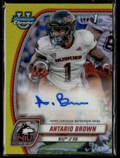 2024 Bowman U Chrome Antario Brown Prospect Autographs Yellow Refractor #/75