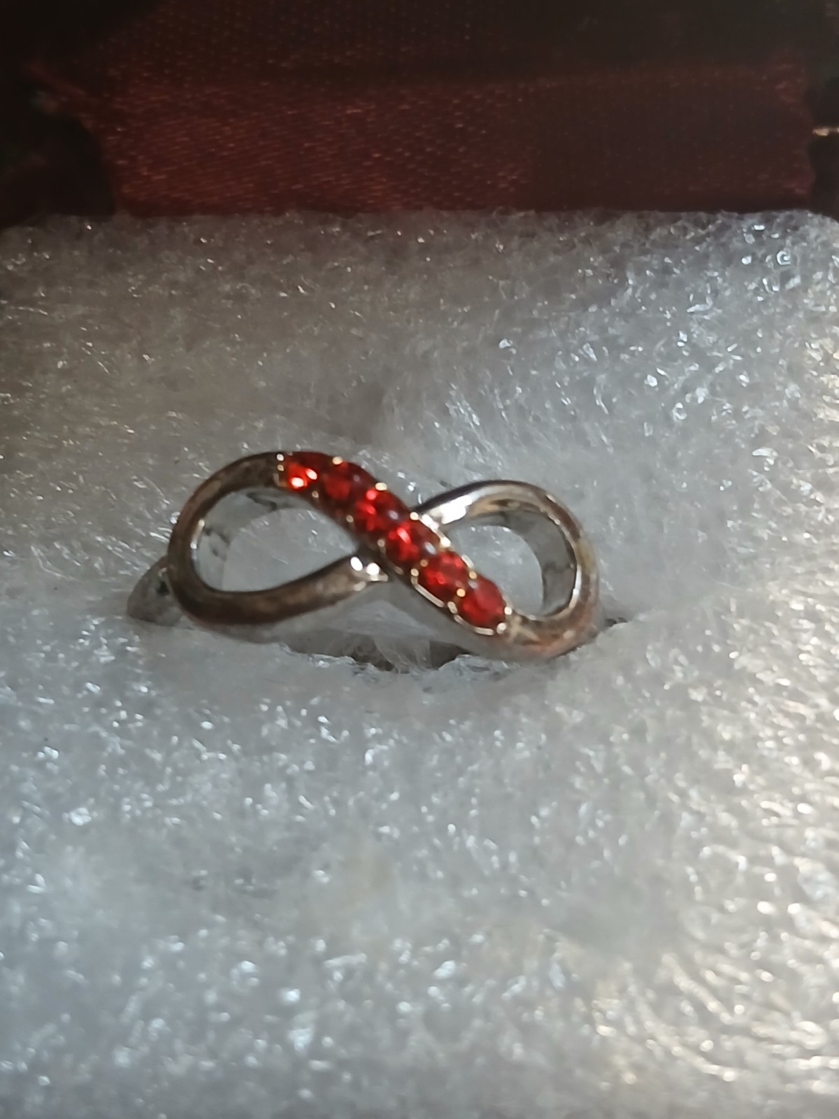 Created Ruby Infinity Ring in Sterling Silver - image 11