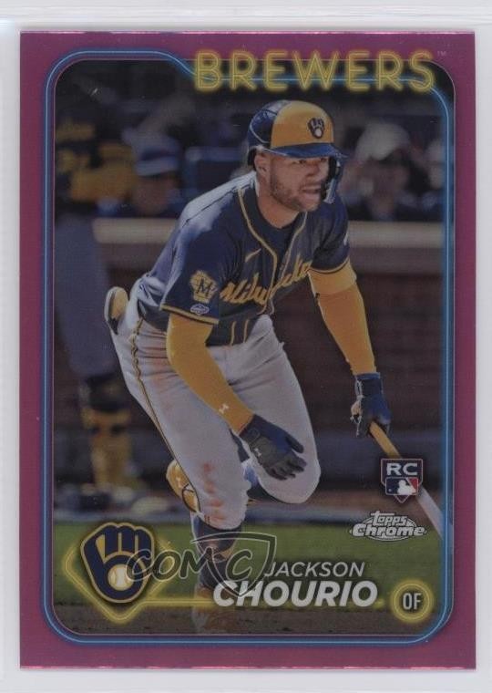 2024 Topps Chrome Pink Refractor Jackson Chourio #161 Rookie RC