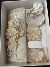 Beautiful 3 Pcs Baptism Candle Set Ivory Baptism Set, Baptism Candle Set