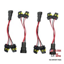 4Pcs 9005 9006 Male to Female 2 Way Splitter Wire Bulb Socket Headlight