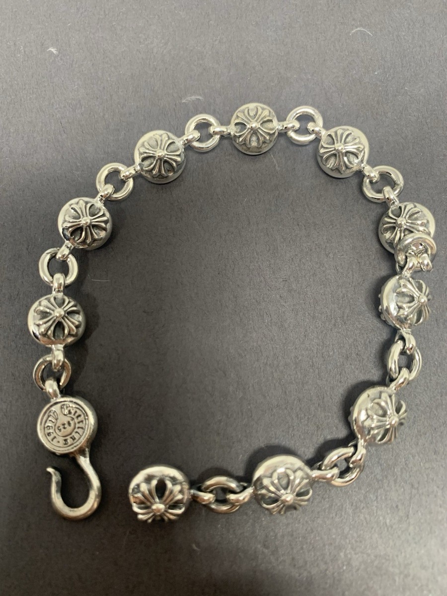 Chrome Hearts Sterling Silver Cross Charm Chain Bracelet 925 | eBay