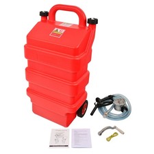 Red 16 Gallon Portable Fuel Tank 2.8 GPM Manual Pump For Diesel Gasoline