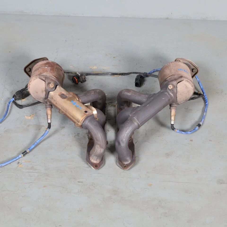 Colector de escape izquierdo derecho Porsche Boxster Cayman 987 3.4 2006-2008 OEM usado Foto 3 de 4