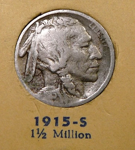 1915-S Buffalo Nickel - VG  / Very Good + (SA)