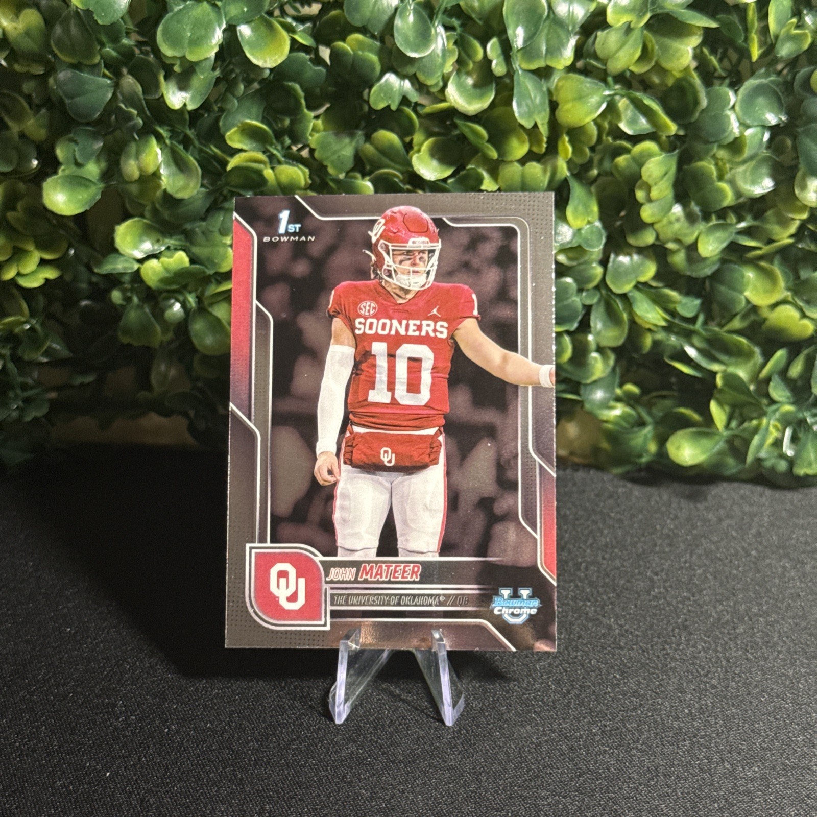 2025 Bowman Chrome U John Mateer 1st Bowman Oklahoma Sooners