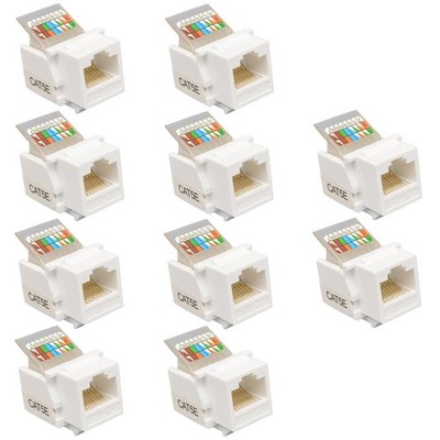 10PCS RJ45 CAT5e Ethernet Network Connector Socket Computer Outlet Cable Adapter