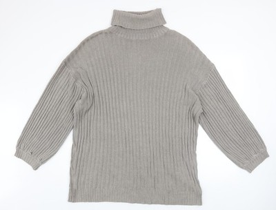 Urban Outfitters Grobstrickpullover Herren grau Rollkragen Größe L