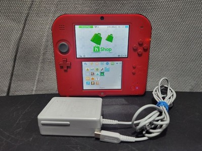 Nintendo 2DS Limited Edition Crimson Red & Black Console With Oem Charger Tested