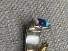 Earrings Sterling Silver with Blue Colorful lines cuff vintage Indian tribe — photo 6